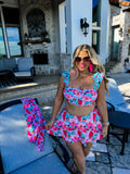 3 piece swim set- Tropical Punch (L)