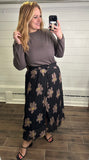 Button Front Maxi, Brown Floral (S, XL)