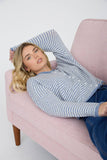 Stripe Raw Edge Cardigan, Dark Brown