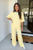 LAS-LIVE Patchwork Trim Drawstring Loungewear Set (S-XL)