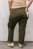 Risen- High Rise Cargo Pants- Moss