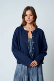 Raw Edge Exposed Seam Cardigan, Butter Yellow