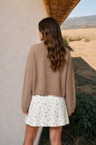 Raw Edge Exposed Seam Cardigan, Butter Yellow