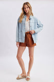 Denim Button Up Jacket, Lt. Denim