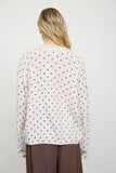 Polka Dot Raw Edge Cardigan, Oatmeal