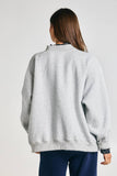 Check Embroidered "LAKE" Mock Neck Sweatshirt
