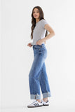 Mica- Super High Rise Relaxed Straight Cuffed Denim (0,14w,16w)