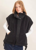 Sherpa Vest With Snap Closure, Black (S-L)