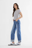 Mica- Super High Rise Relaxed Straight Cuffed Denim (0,14w,16w)
