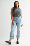 Mica- Mid Rise Cuffed Straight Denim (5,11,14w-18w)