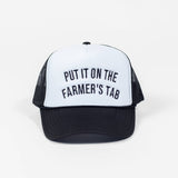 'Put It On The Farmer's Tab' Foam Trucker Hat - Black/White