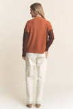 High Round Neck Soft Knit Sweater Top (M)