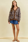 Leopard Knit Cardigan (S,M)