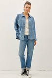 Lightweight Button Shacket- Denim (s/m, m,l)