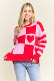 Checkerboard Heart Sweater (S-L)