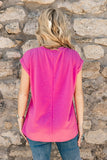 Thermal Two-Tone Top, Pink (M, L, 1X-3X)