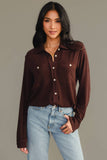 Espresso Brown Super Soft Button Up