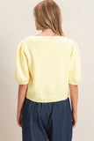 Button-up Puff Sleeve Sweater Cardigan (S-L)
