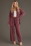Merlot Washed Soft Button Up