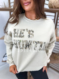 He's Hunting Graphic Crewneck (S)