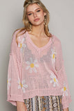 POL- Lightweight V-Neck Daisy Hoodie (L)