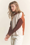 High Round Neck Soft Knit Sweater Top (M)