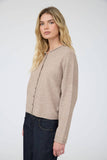 Lightweight Button Down Knit Cardigan, Light Mocha