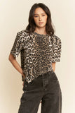 Leopard Asymmetrical Short Sleeve (S-2X)
