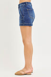 Risen- High Rise Shorts Featuring Decorative Seam Details