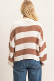 Striped V-neck Sweater Cardigan (S-L)