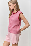 Button Front Sweater Vest (S-3x)