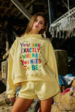 Reversible Mock-Neck Crop Sweatshirt, Life Is Good