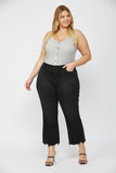 Mica- High Rise Crop Flare Black Denim