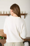 Raw Edge Short Sleeve Knit Cardigan, Natural