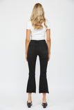Mica- High Rise Crop Flare Black Denim