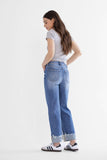 Mica- Super High Rise Relaxed Straight Cuffed Denim (0,14w,16w)