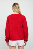 Contrast Edge Sweater, Red