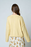 Raw Edge Exposed Seam Cardigan, Butter Yellow