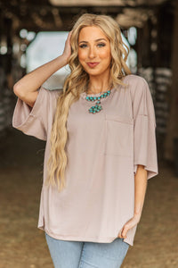 Ribbed Relaxed Boyfriend Shirt w/ Pocket Detail (S-3x)
