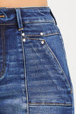 Risen- High Rise Shorts Featuring Decorative Seam Details