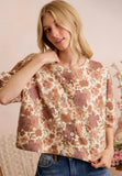 Floral Print Short Sleeve Cardigan