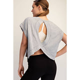 Open Back Athletic Top, Black (L)
