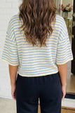 LAS Loose Striped Knit Button Down Sweater Cardigan (S-XL)