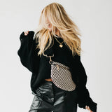 Woven Bum Bag- Checkered Black
