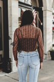 Lariat Lace Top- Chocolate (XL, 2X)