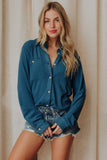 Bright Blue Super Soft Button Up