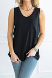 Everyday Ribbed Tank Top, Black (S-2X)