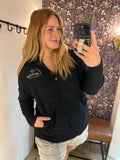 Camora Batwing Hoodie with Snap Closure, Black (S, L)