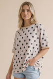Oversized Polka Dot Short Sleeve Top
