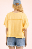 Mineral Washed Oversized Top, Yellow (M, L)